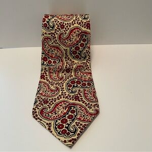 Vtg Polo Ralph Lauren Tie Gold/Red Paisley 100% Silk USA